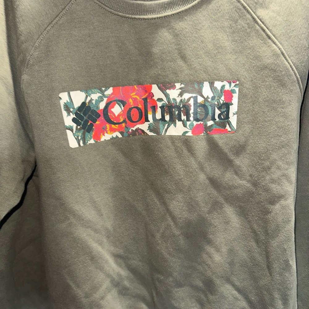 Columbia Olive Sweatshirt with Floral Graphic